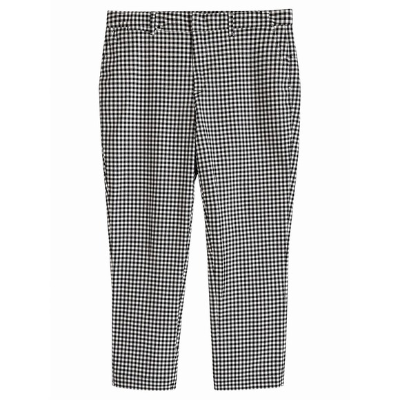 GAP Pants - Gap Slim City Crop Pants Size 10 Gingham Black White Tapered EUC